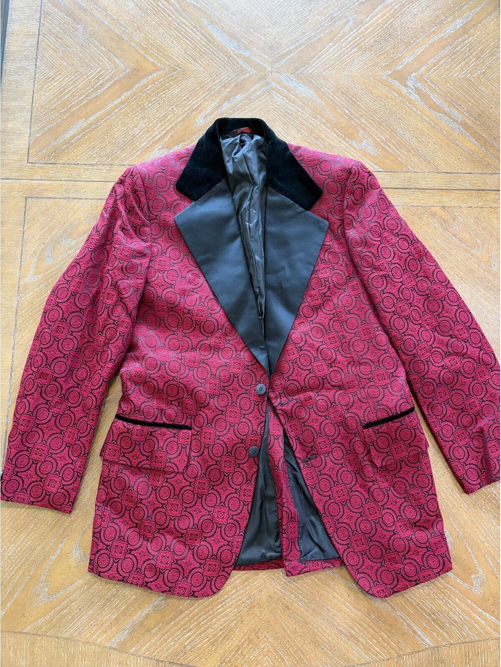 Vintage After Six Red and Black Formal Blazer Jacket